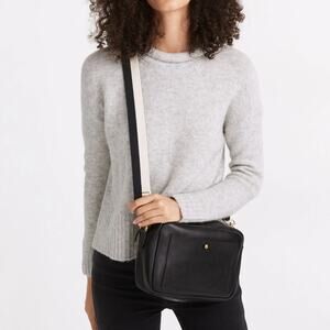 Madewell Fulton Pullover Sweater Crew Rollneck Gray Boxy Wool Alpaca Blend Small